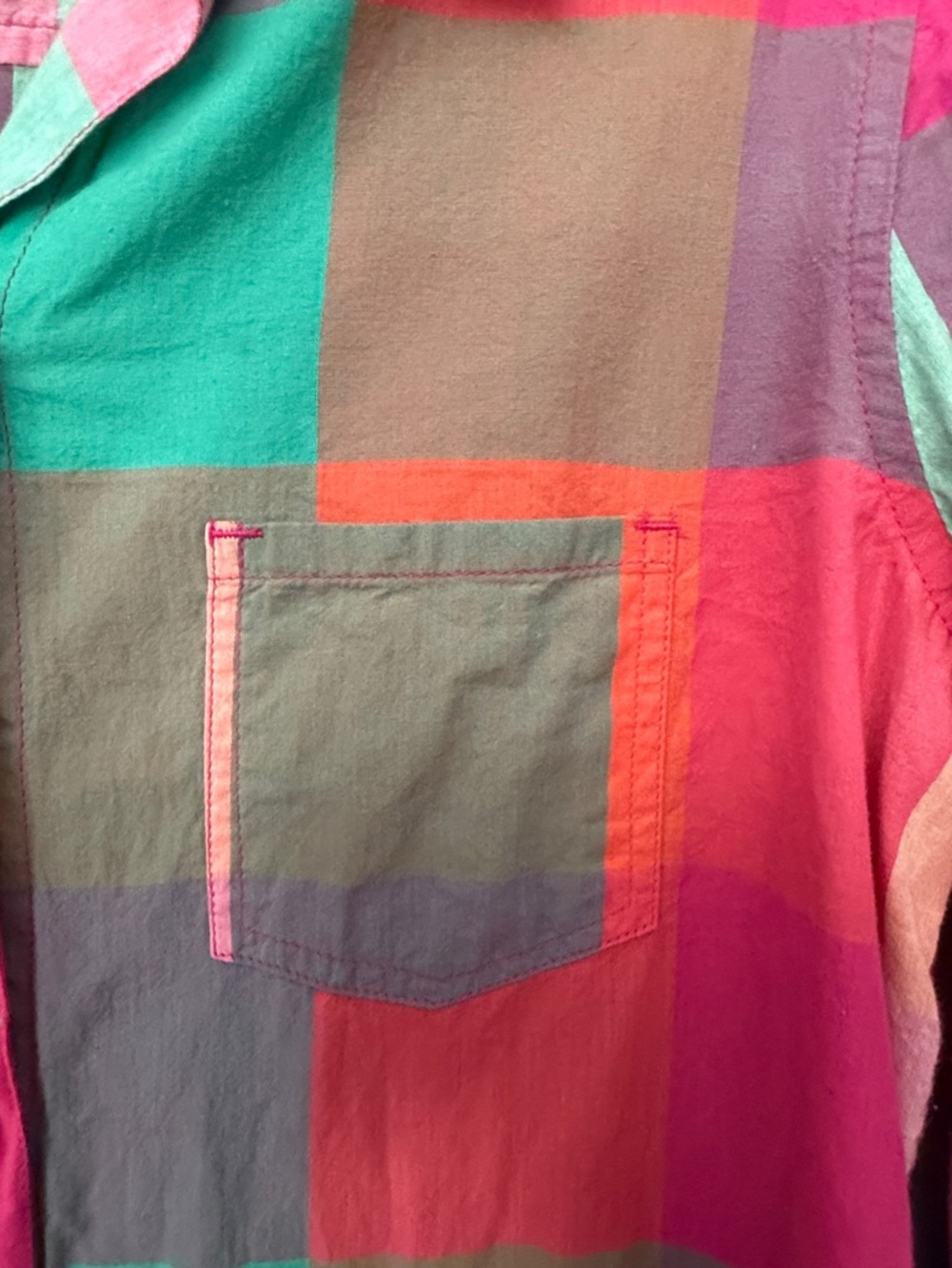 Gap Multicolor Plaid Button Down Shirt Size Small Lightweight Boyfriend Fit - Picture 3 of 9